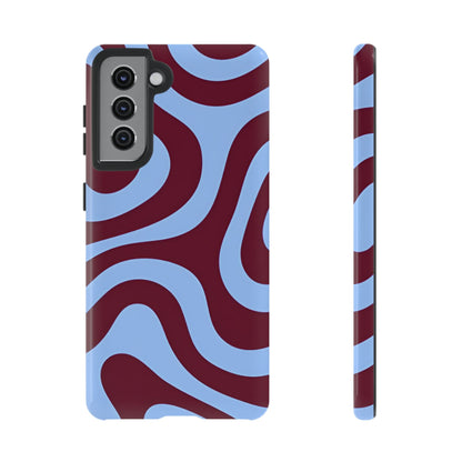 Burgundy Wave Abstract Aesthetic Phone Case - SmartHomeGoodies