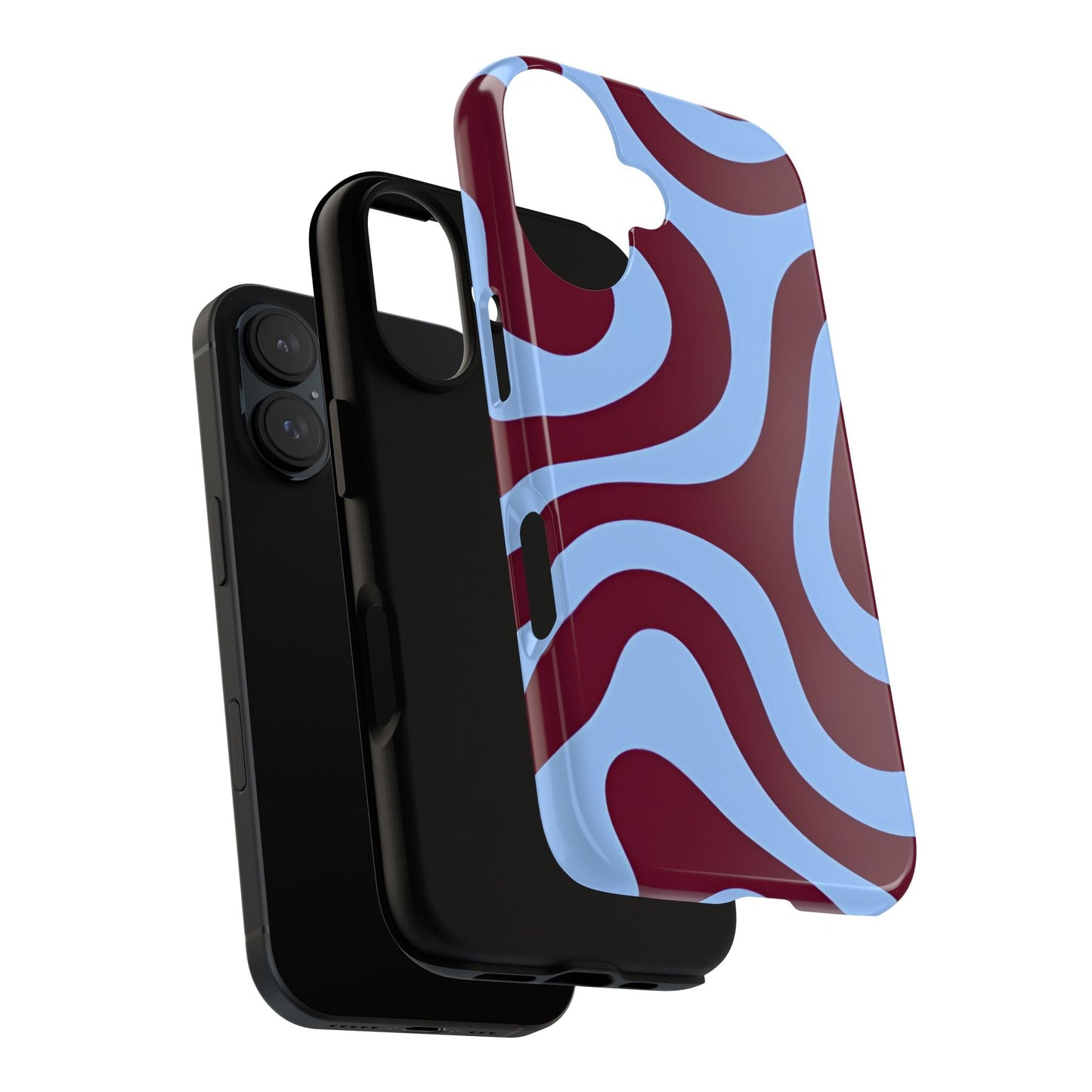 Burgundy Wave Abstract Aesthetic Phone Case - SmartHomeGoodies