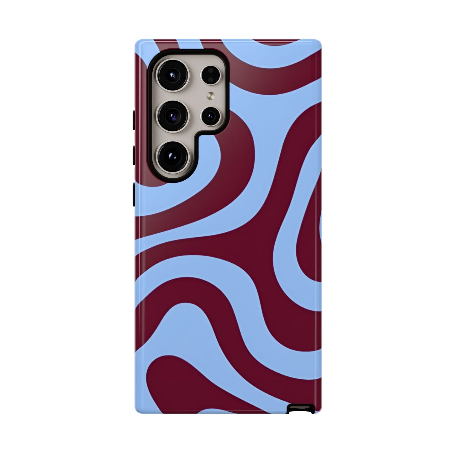 Burgundy Wave Abstract Aesthetic Phone Case - SmartHomeGoodies