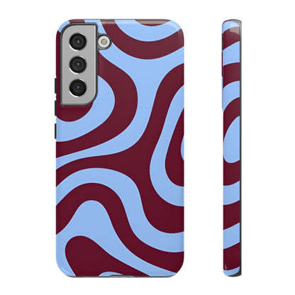 Burgundy Wave Abstract Aesthetic Phone Case - SmartHomeGoodies