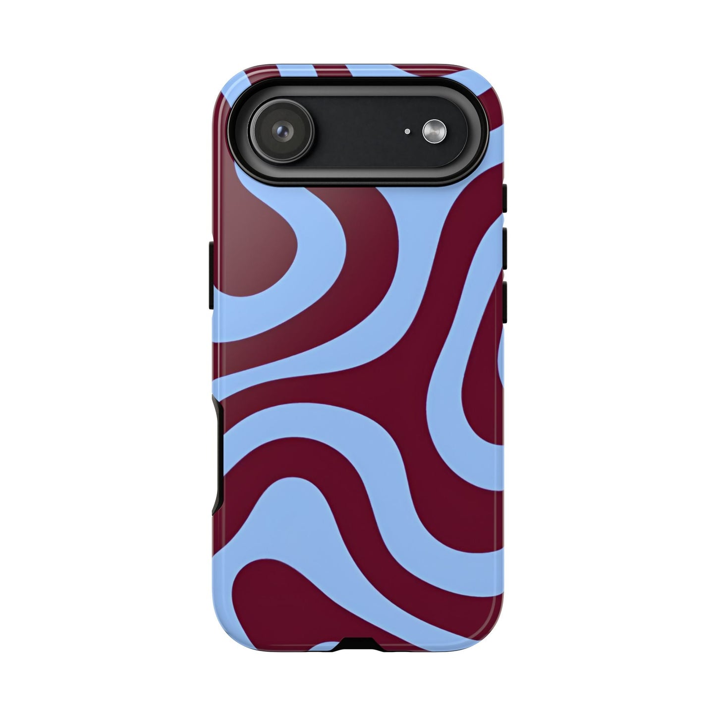 Burgundy Wave Abstract Aesthetic Phone Case - SmartHomeGoodies