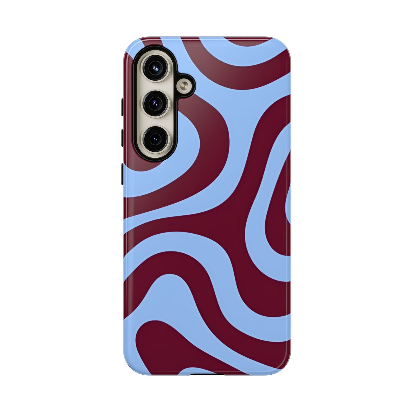 Burgundy Wave Abstract Aesthetic Phone Case - SmartHomeGoodies