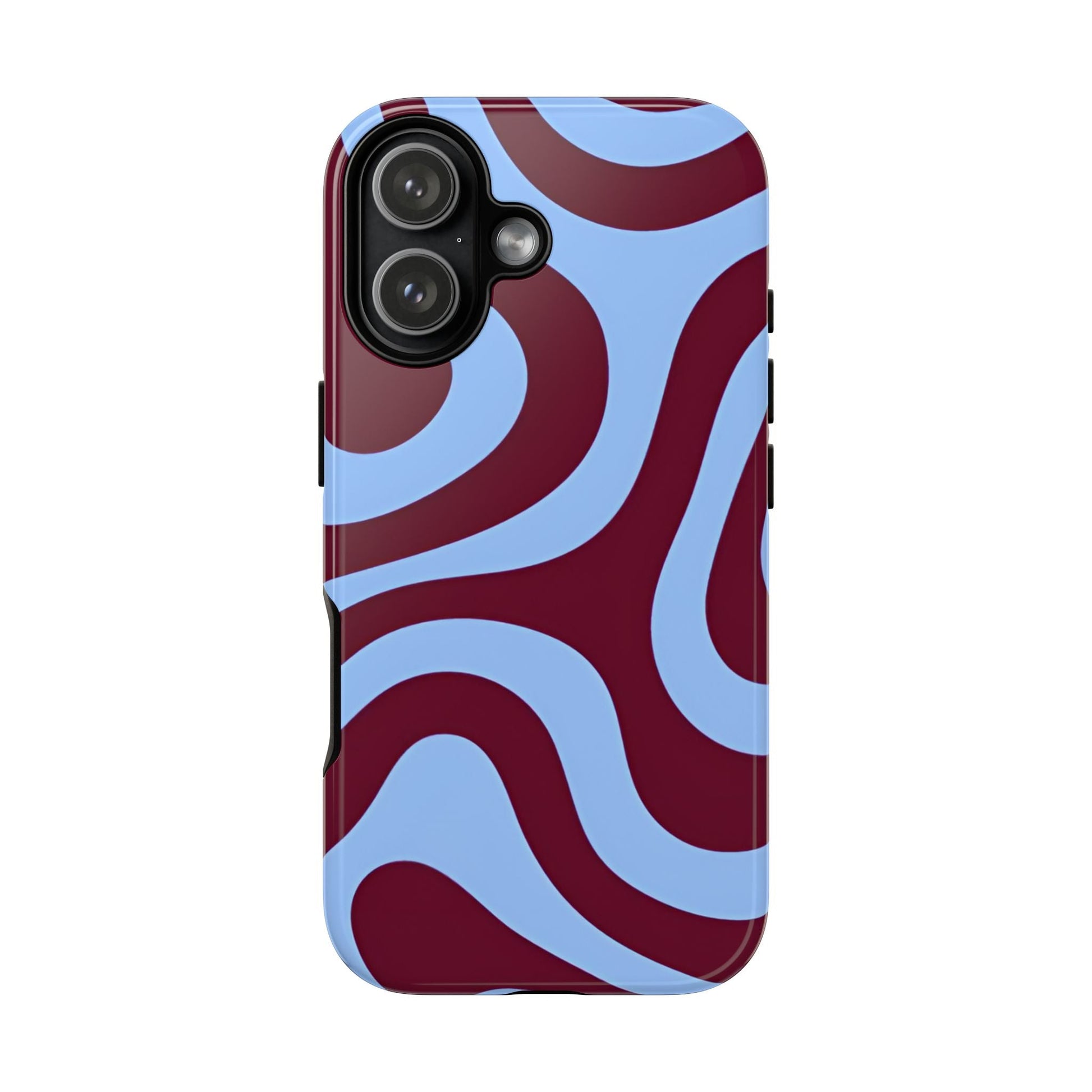 Burgundy Wave Abstract Aesthetic Phone Case - SmartHomeGoodies