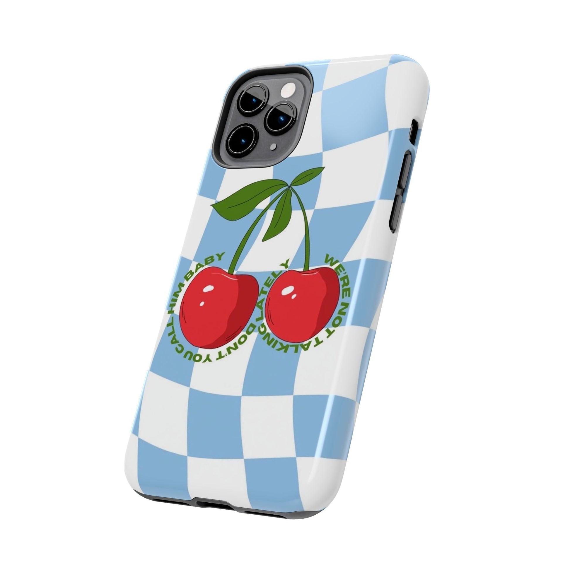 Cherry Gossip Check Tough iPhone Cases - SmartHomeGoodies