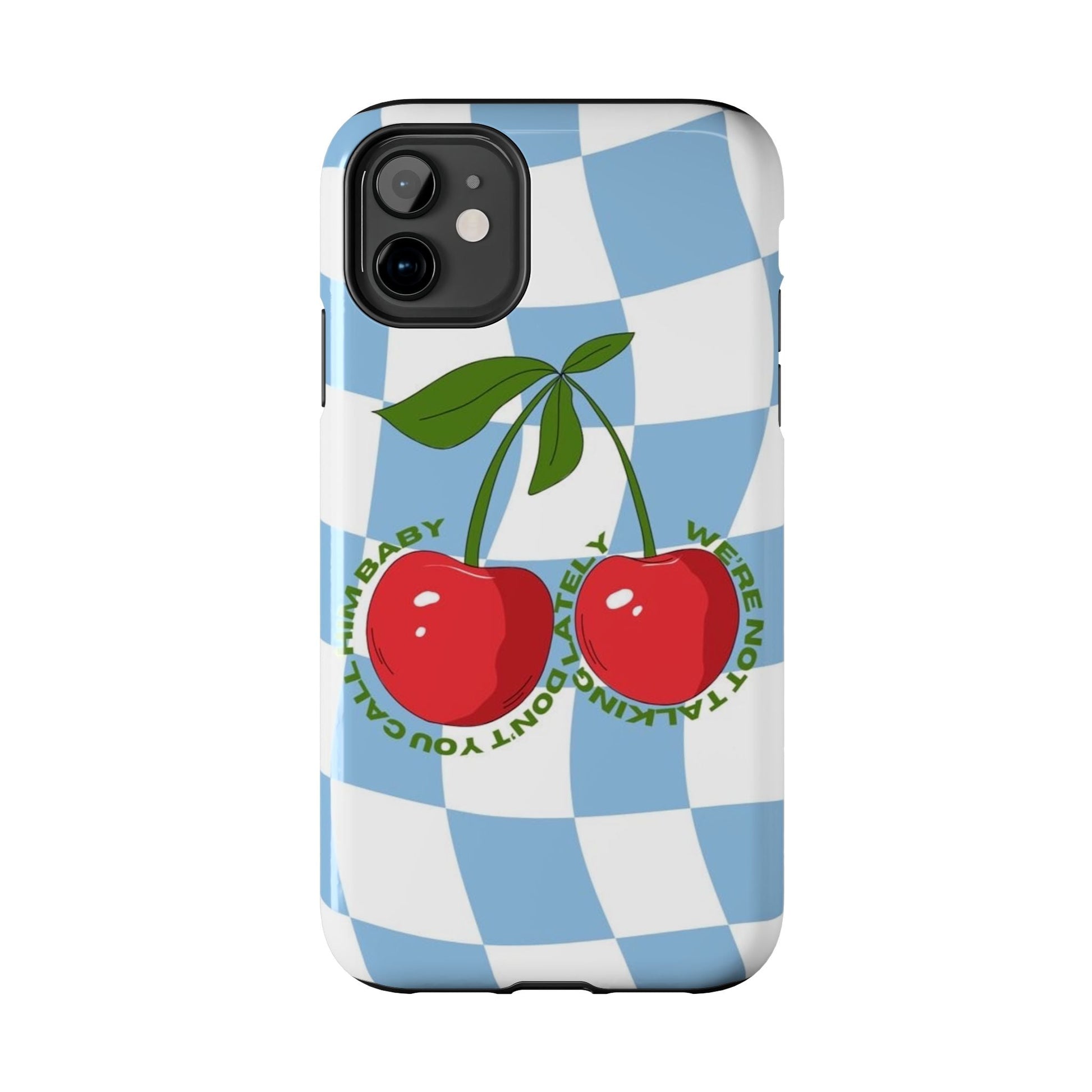 Cherry Gossip Check Tough iPhone Cases - SmartHomeGoodies
