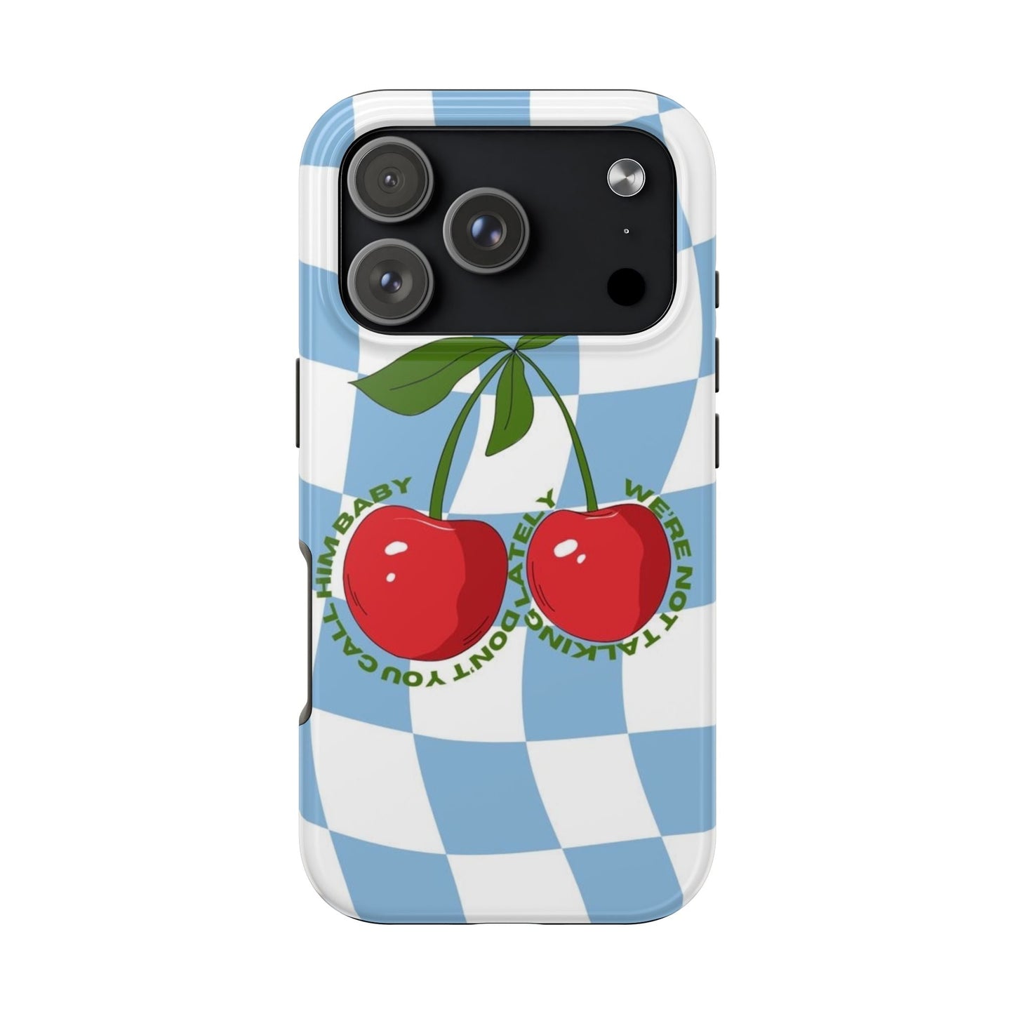 Cherry Gossip Check Tough iPhone Cases - SmartHomeGoodies