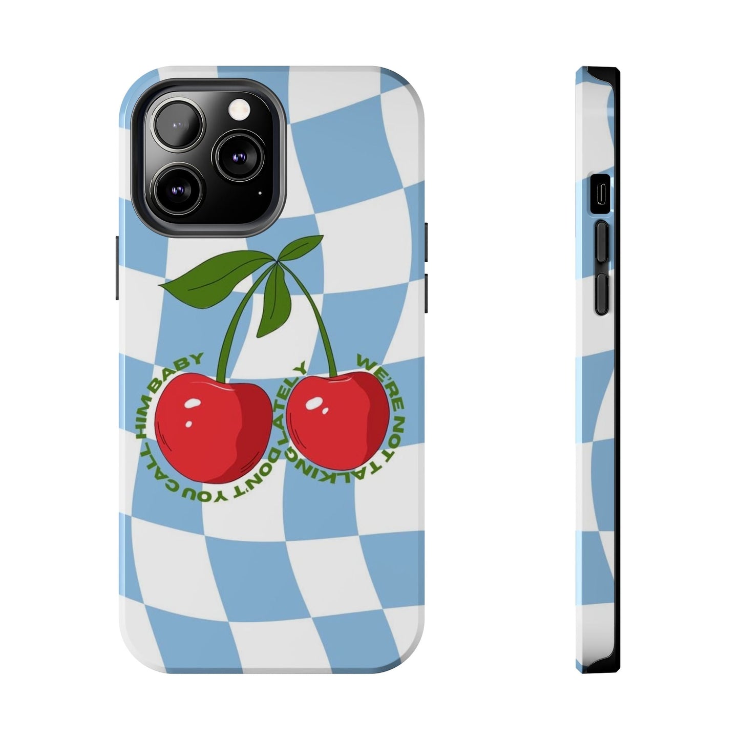Cherry Gossip Check Tough iPhone Cases - SmartHomeGoodies