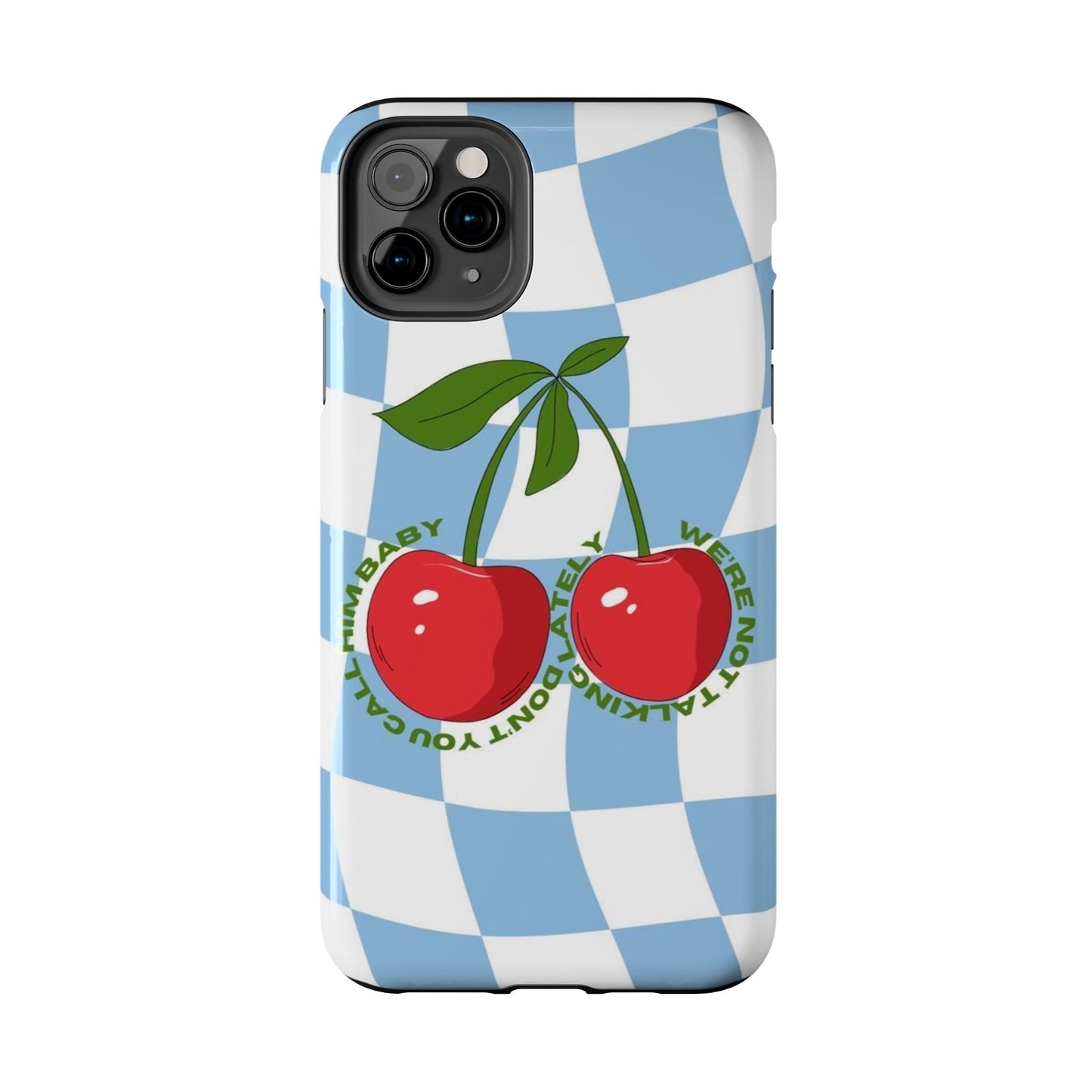 Cherry Gossip Check Tough iPhone Cases - SmartHomeGoodies