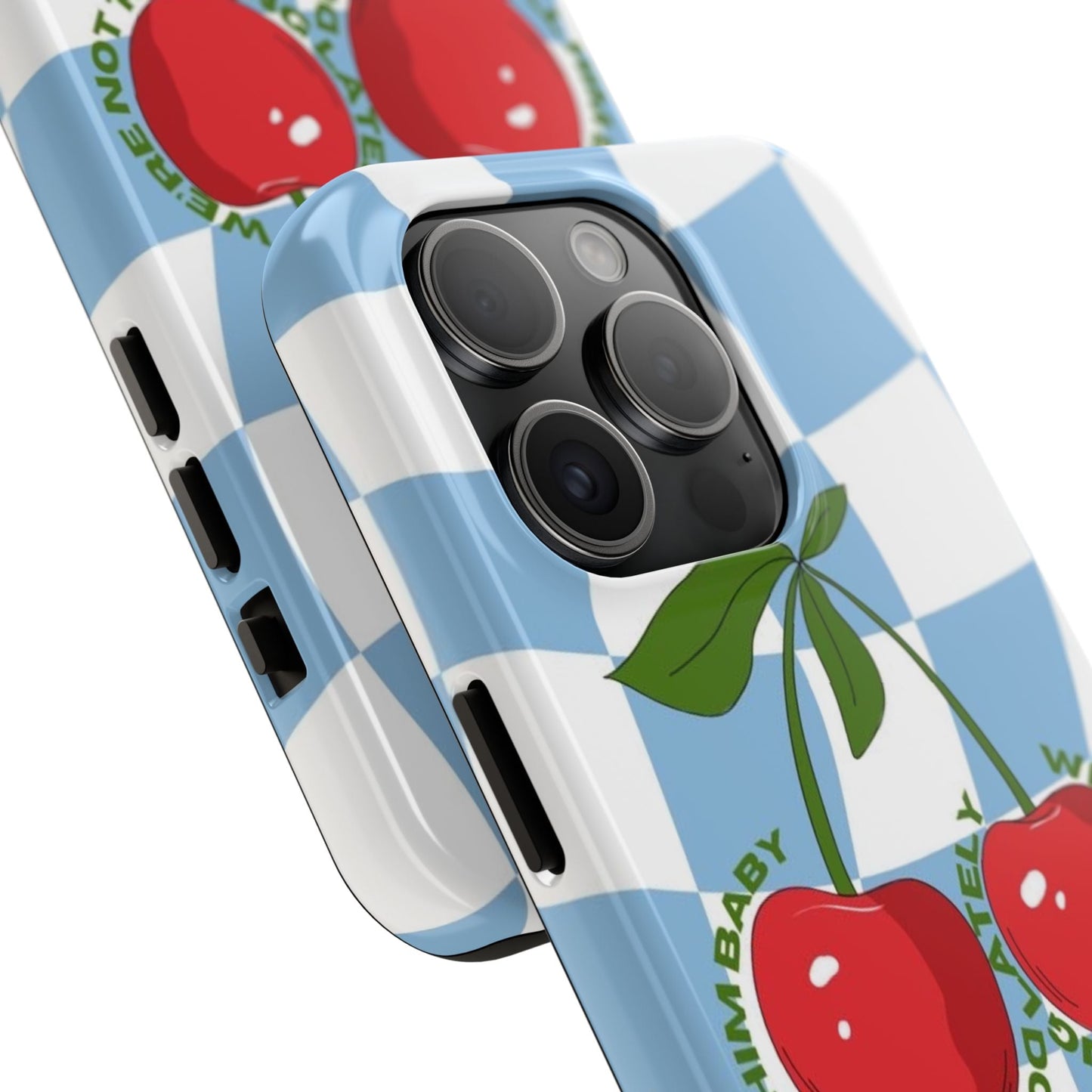 Cherry Gossip Check Tough iPhone Cases - SmartHomeGoodies