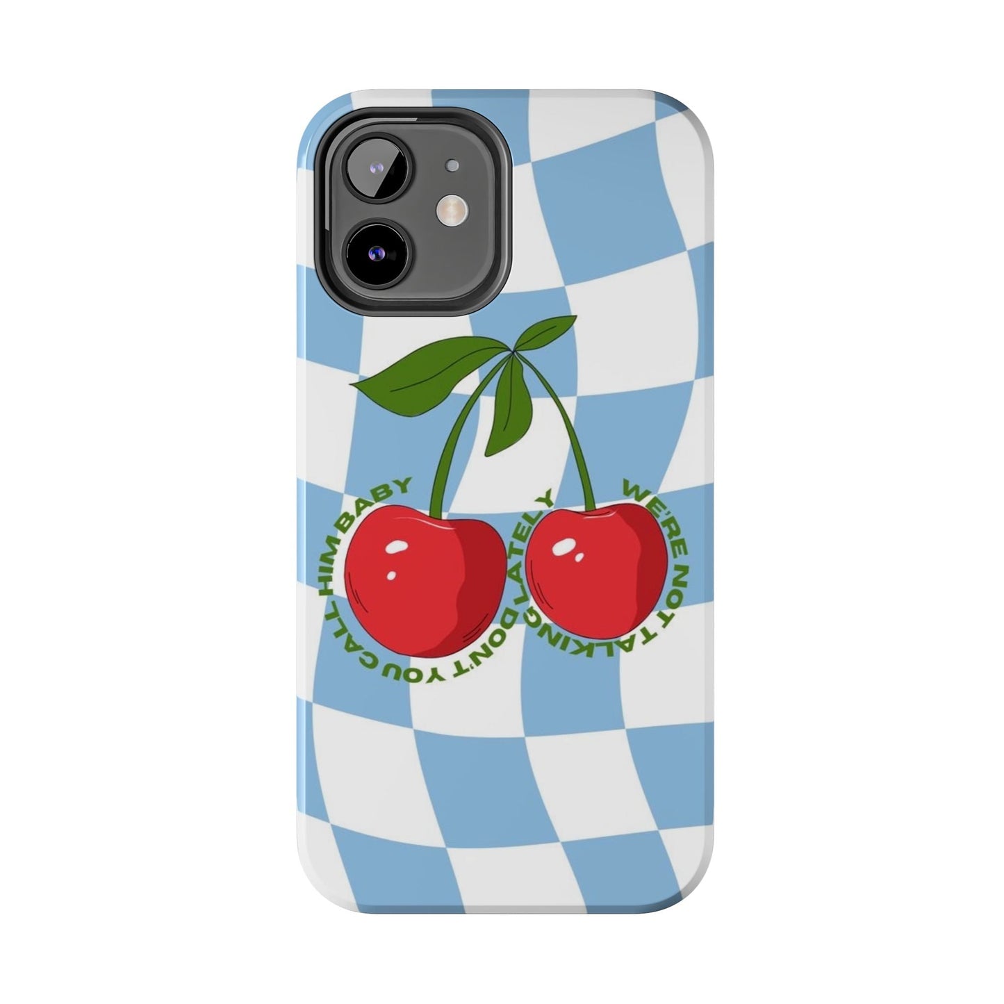 Cherry Gossip Check Tough iPhone Cases - SmartHomeGoodies