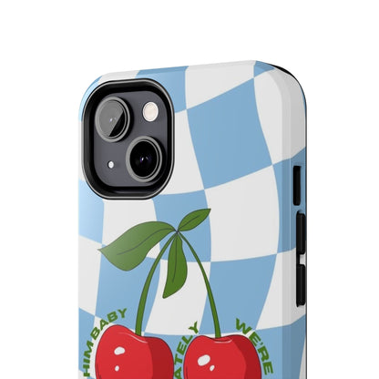 Cherry Gossip Check Tough iPhone Cases - SmartHomeGoodies