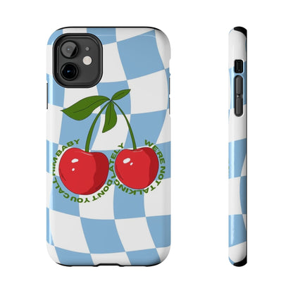Cherry Gossip Check Tough iPhone Cases - SmartHomeGoodies