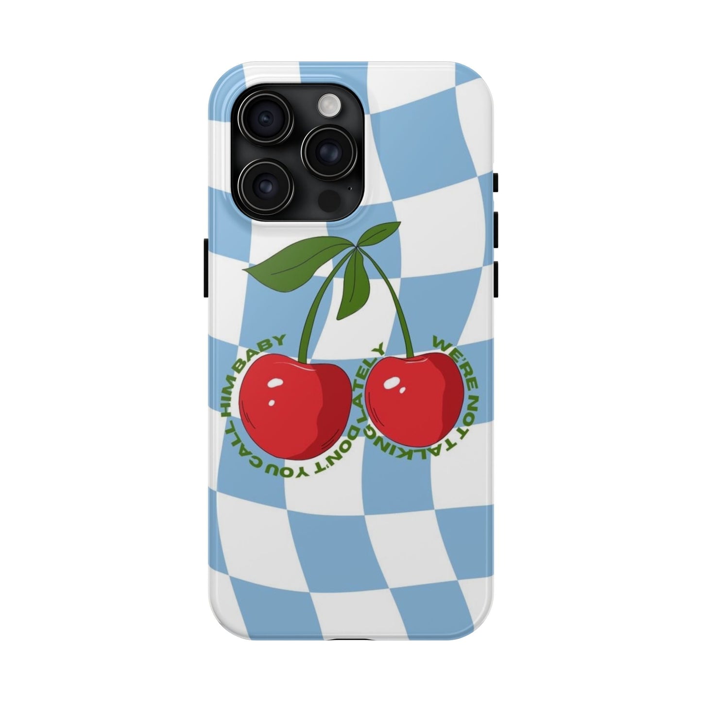 Cherry Gossip Check Tough iPhone Cases - SmartHomeGoodies