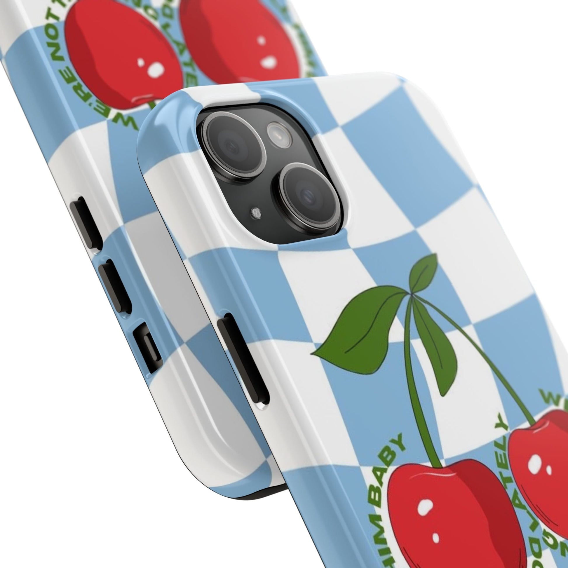 Cherry Gossip Check Tough iPhone Cases - SmartHomeGoodies