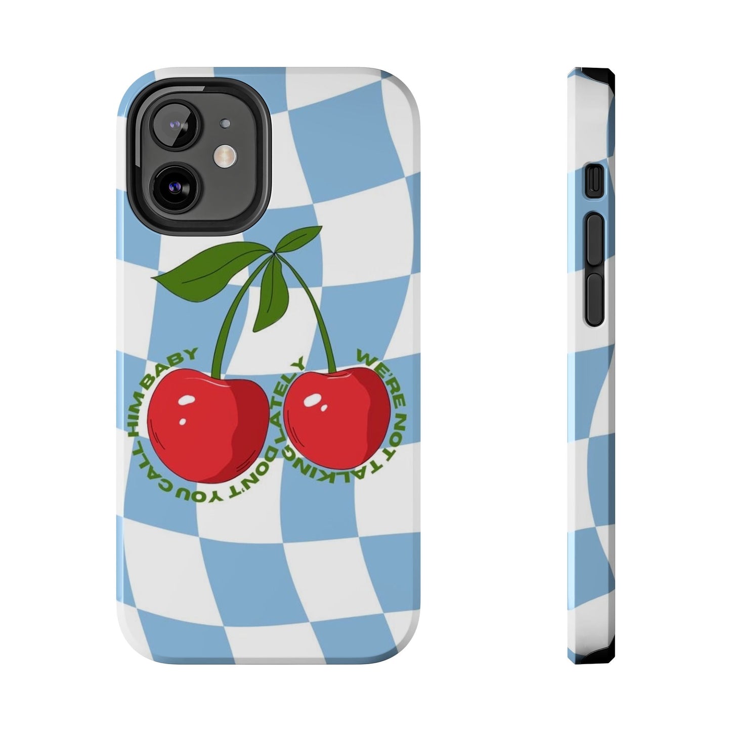 Cherry Gossip Check Tough iPhone Cases - SmartHomeGoodies