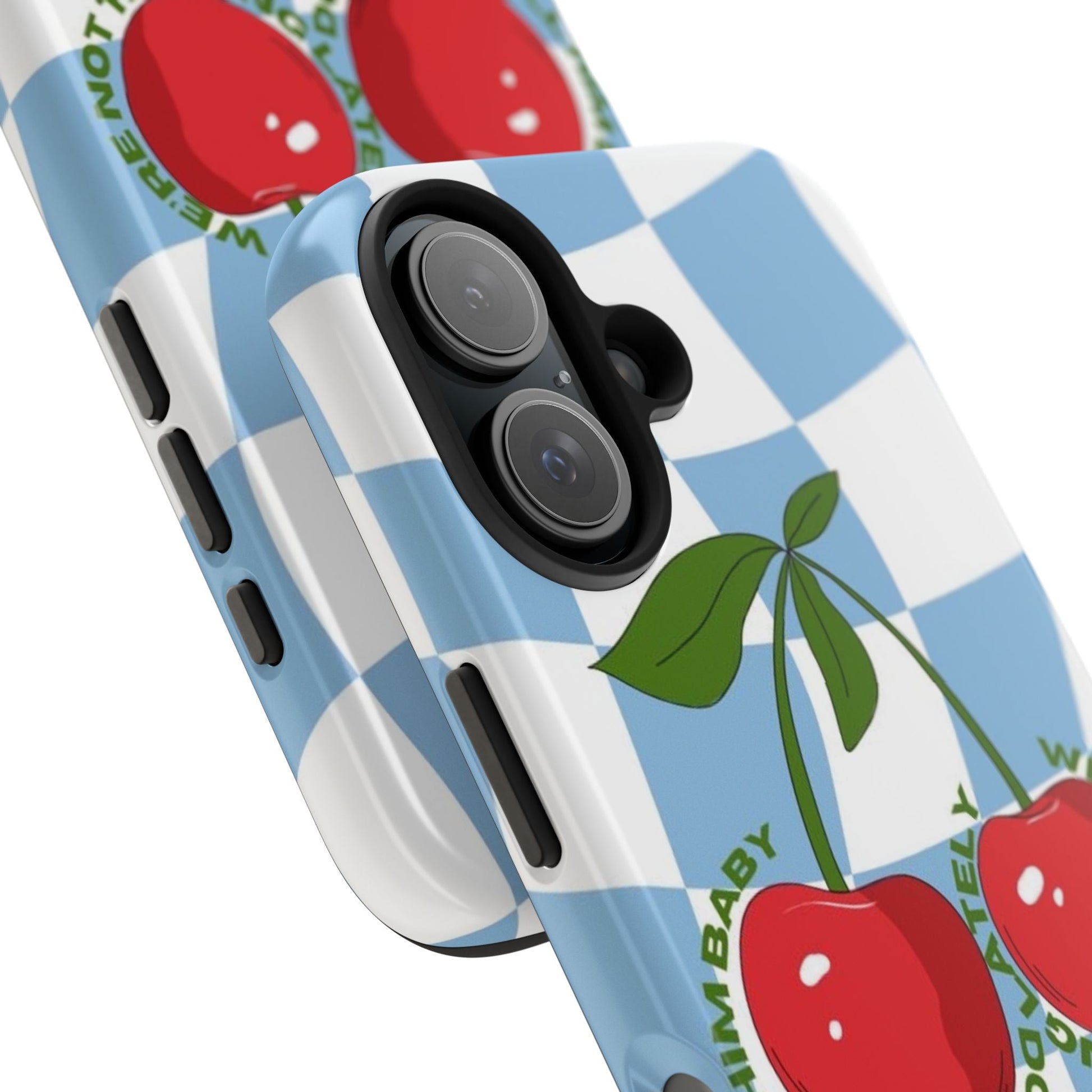 Cherry Gossip Check Tough iPhone Cases - SmartHomeGoodies
