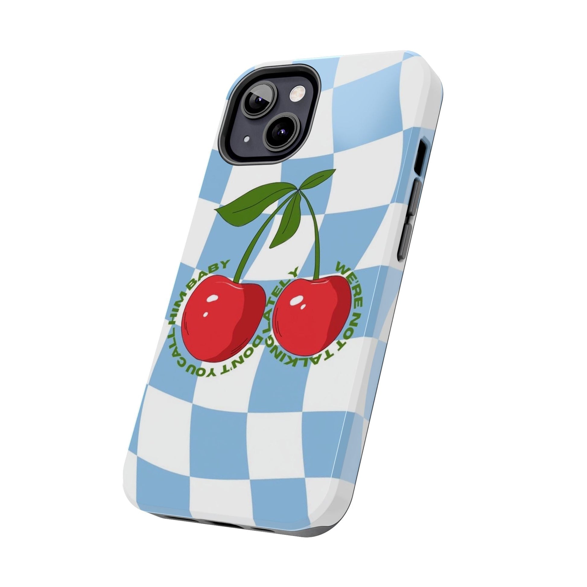 Cherry Gossip Check Tough iPhone Cases - SmartHomeGoodies