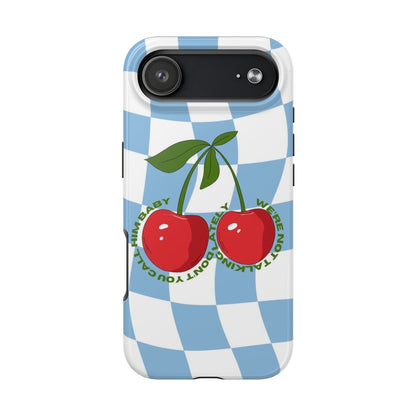 Cherry Gossip Check Tough iPhone Cases - SmartHomeGoodies