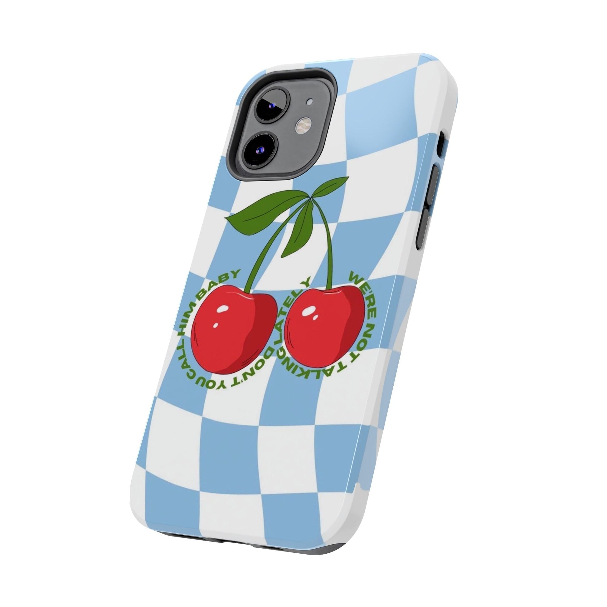 Cherry Gossip Check Tough iPhone Cases - SmartHomeGoodies