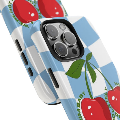 Cherry Gossip Check Tough iPhone Cases - SmartHomeGoodies
