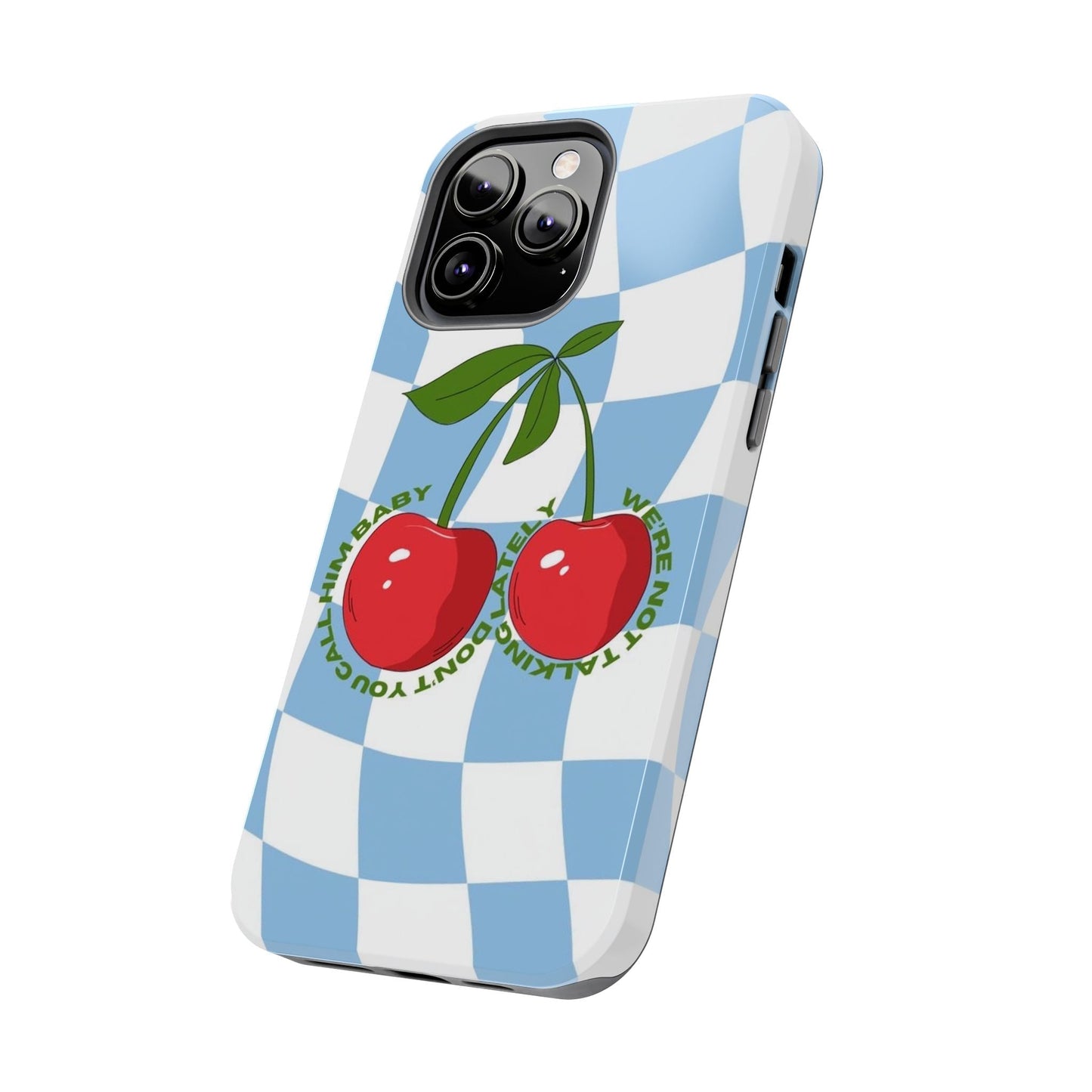 Cherry Gossip Check Tough iPhone Cases - SmartHomeGoodies