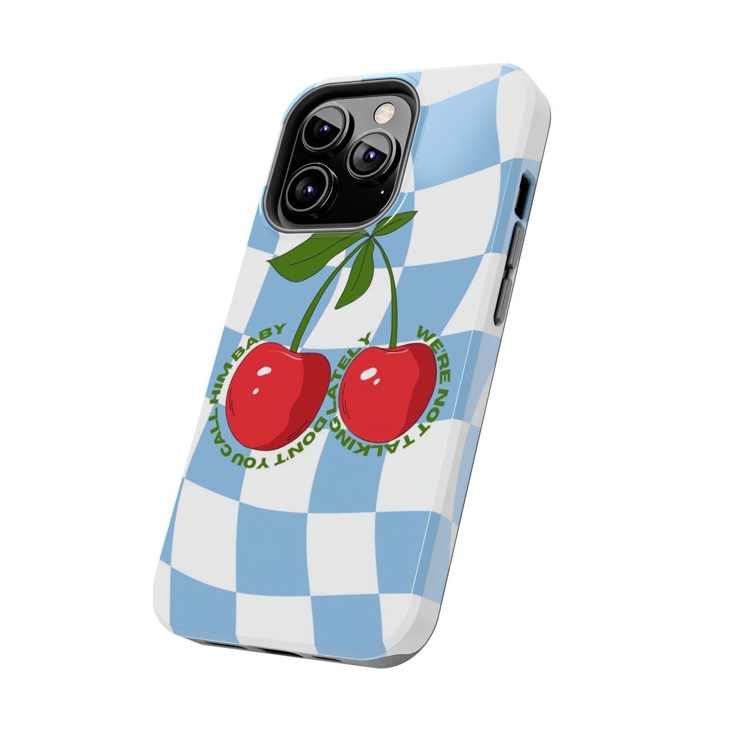 Cherry Gossip Check Tough iPhone Cases - SmartHomeGoodies