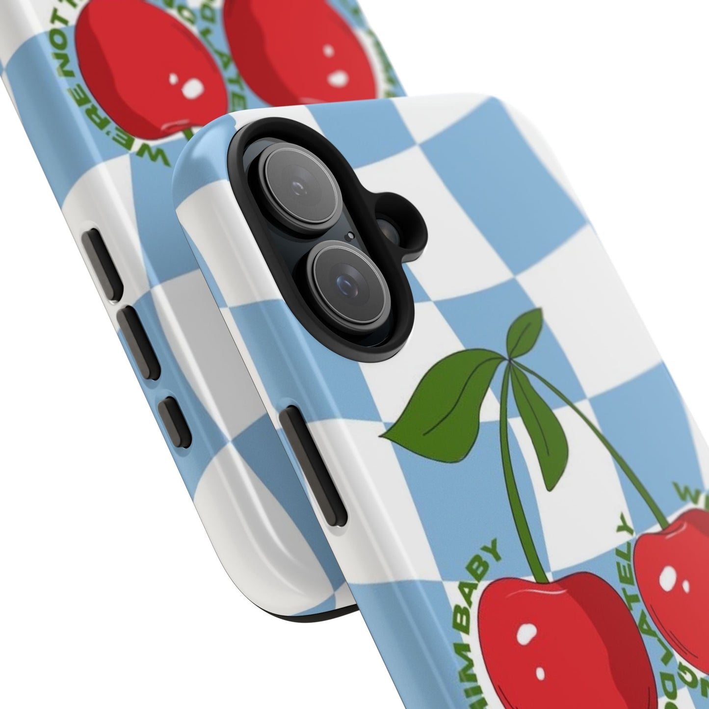 Cherry Gossip Check Tough iPhone Cases - SmartHomeGoodies