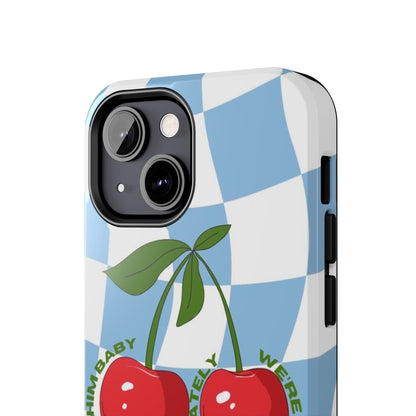 Cherry Gossip Check Tough iPhone Cases - SmartHomeGoodies