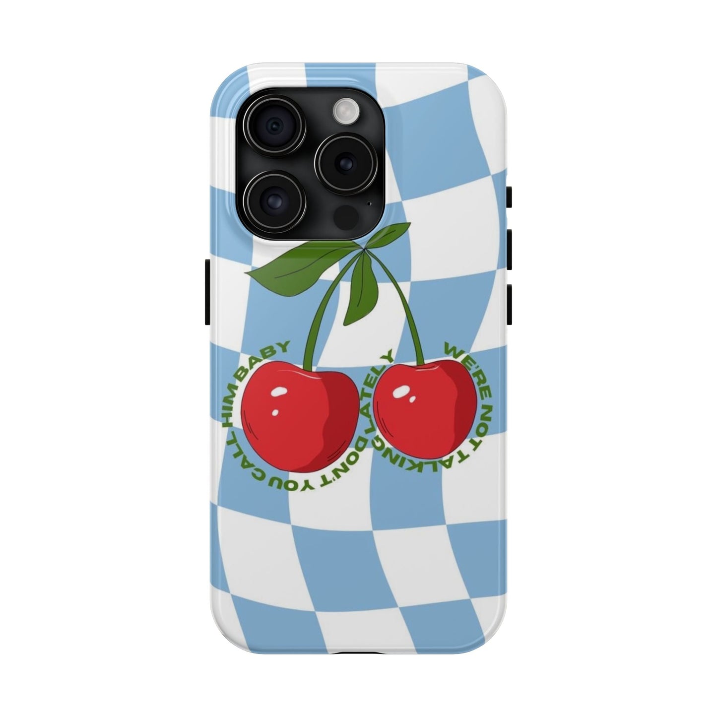 Cherry Gossip Check Tough iPhone Cases - SmartHomeGoodies