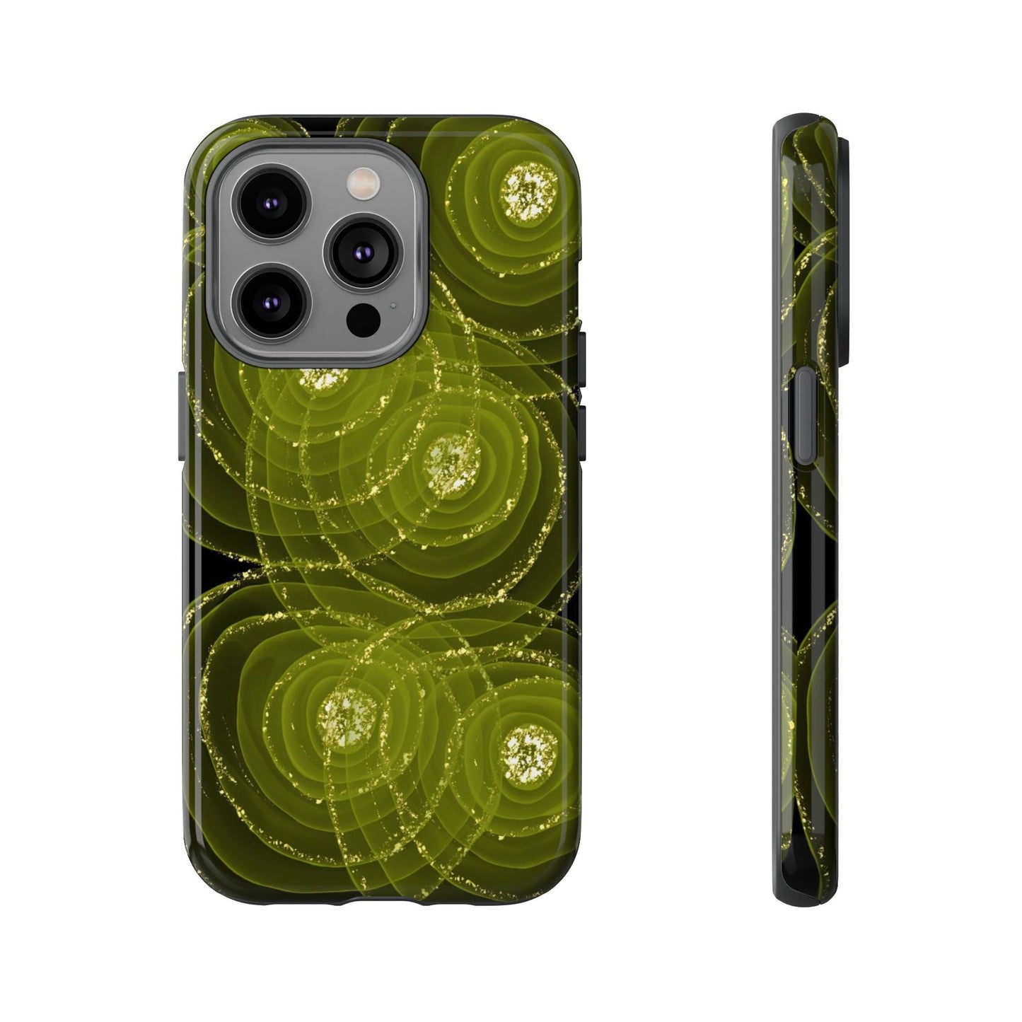 Christmas Sparkle Phone Case – Festive Green & Gold - SmartHomeGoodies