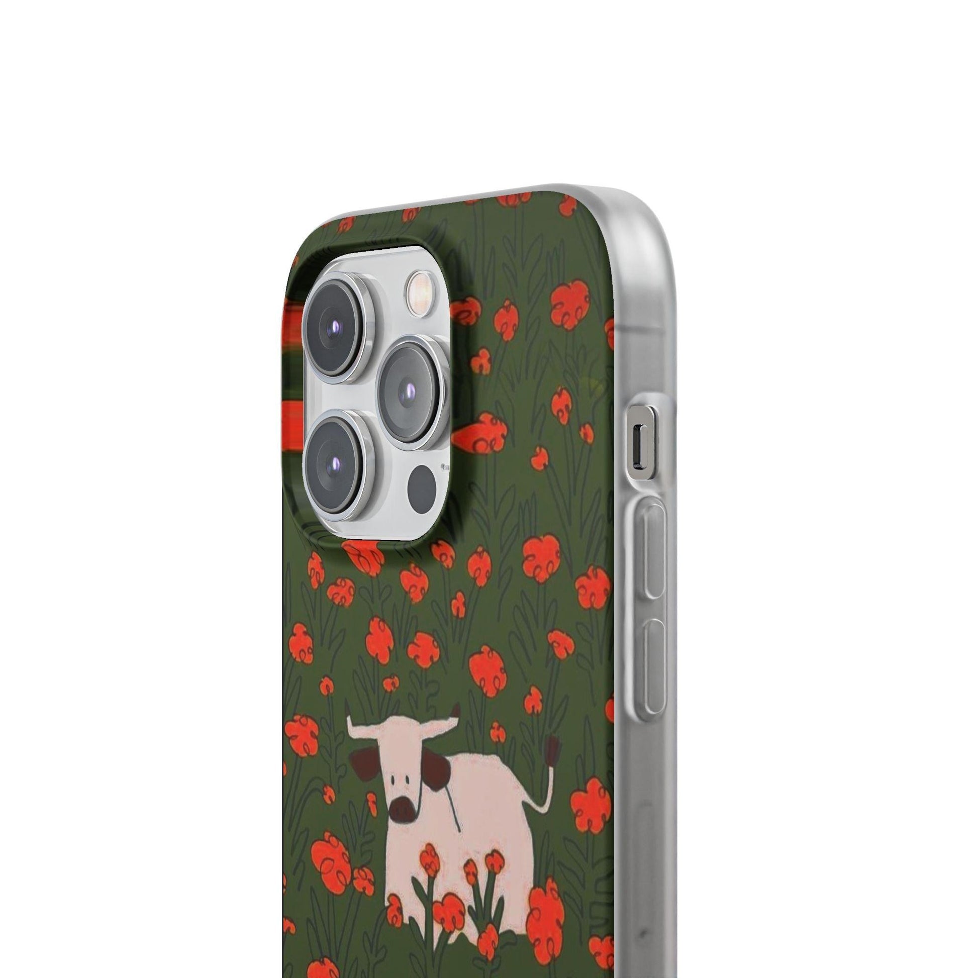 Cow in Flower Field - Flexi iPhone Cases - SmartHomeGoodies