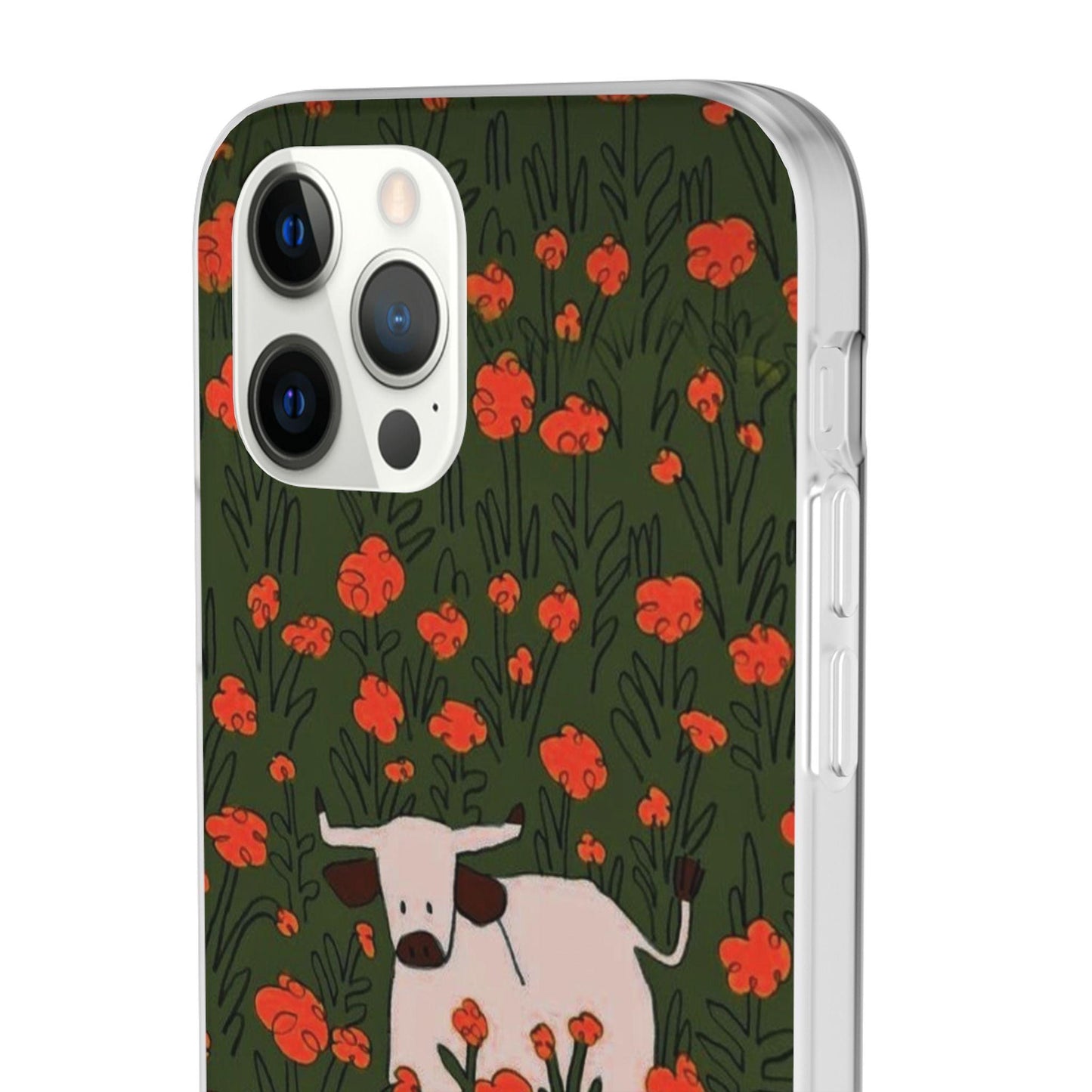 Cow in Flower Field - Flexi iPhone Cases - SmartHomeGoodies