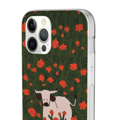 Cow in Flower Field - Flexi iPhone Cases - SmartHomeGoodies