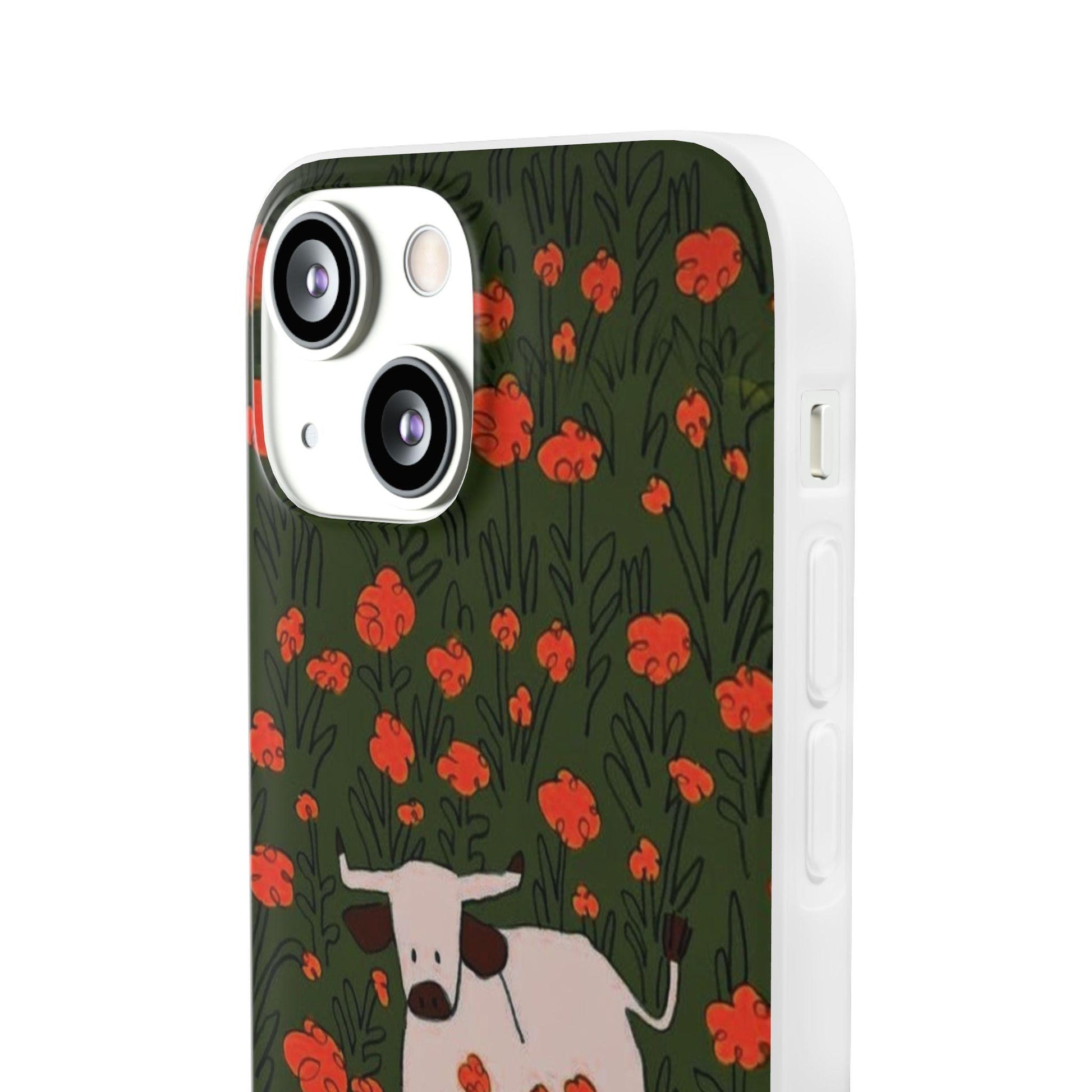 Cow in Flower Field - Flexi iPhone Cases - SmartHomeGoodies