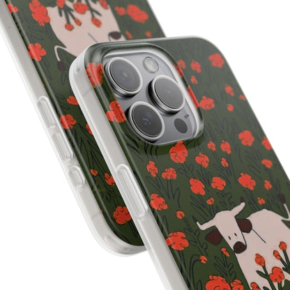 Cow in Flower Field - Flexi iPhone Cases - SmartHomeGoodies