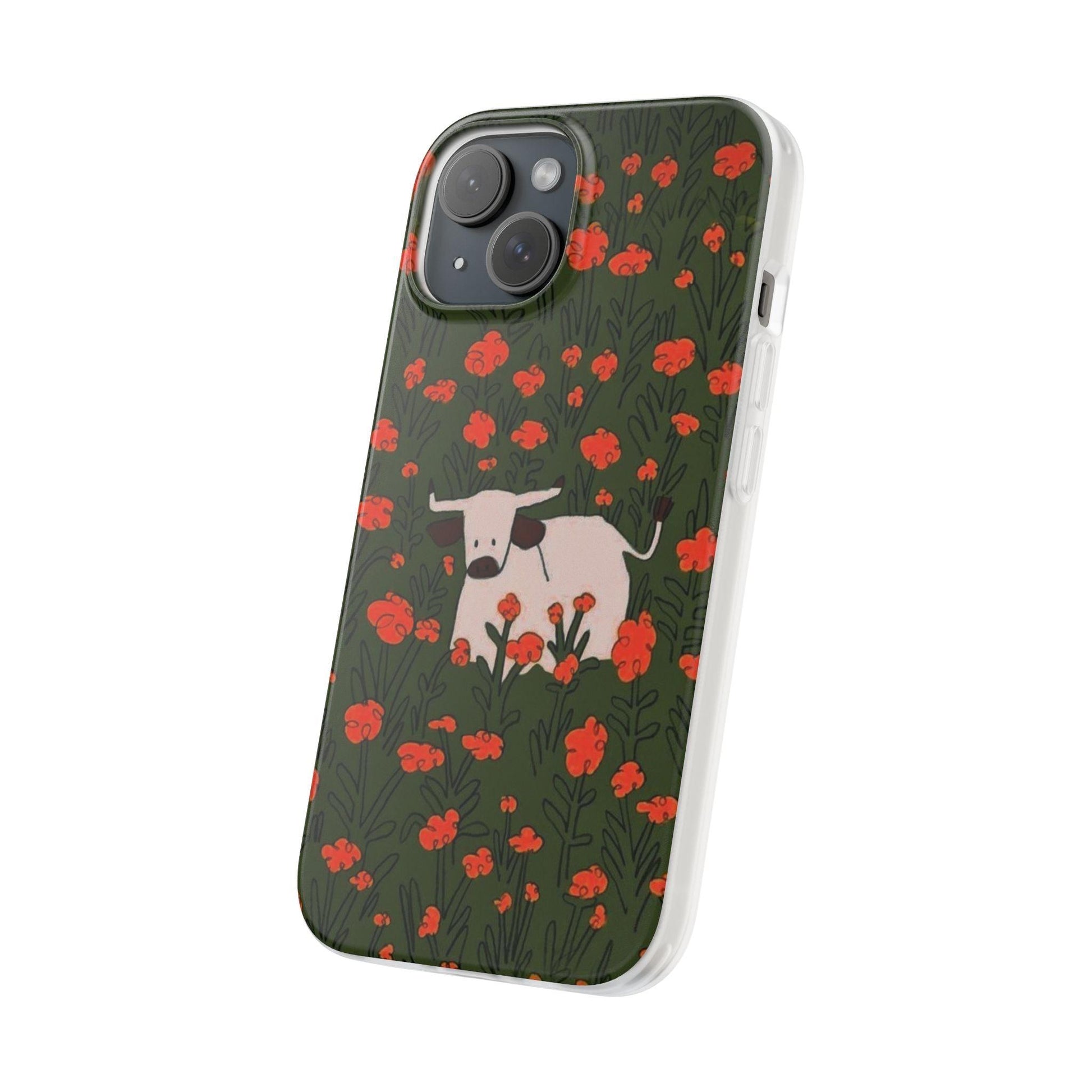 Cow in Flower Field - Flexi iPhone Cases - SmartHomeGoodies