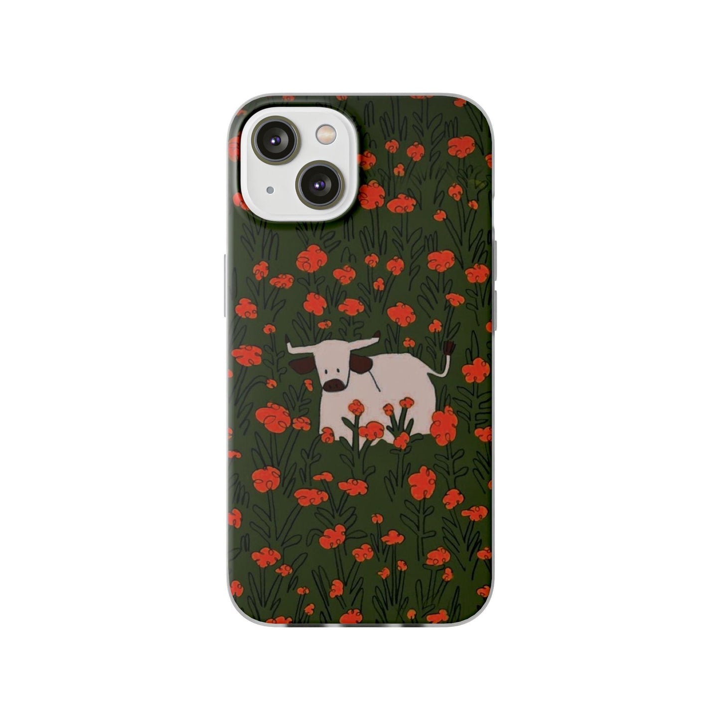 Cow in Flower Field - Flexi iPhone Cases - SmartHomeGoodies