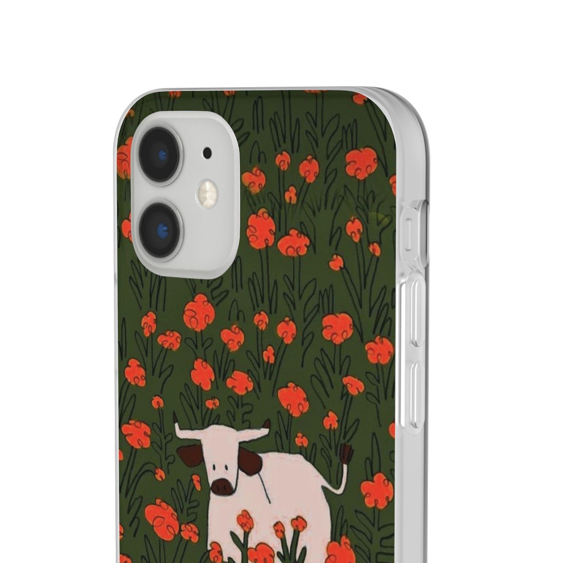 Cow in Flower Field - Flexi iPhone Cases - SmartHomeGoodies