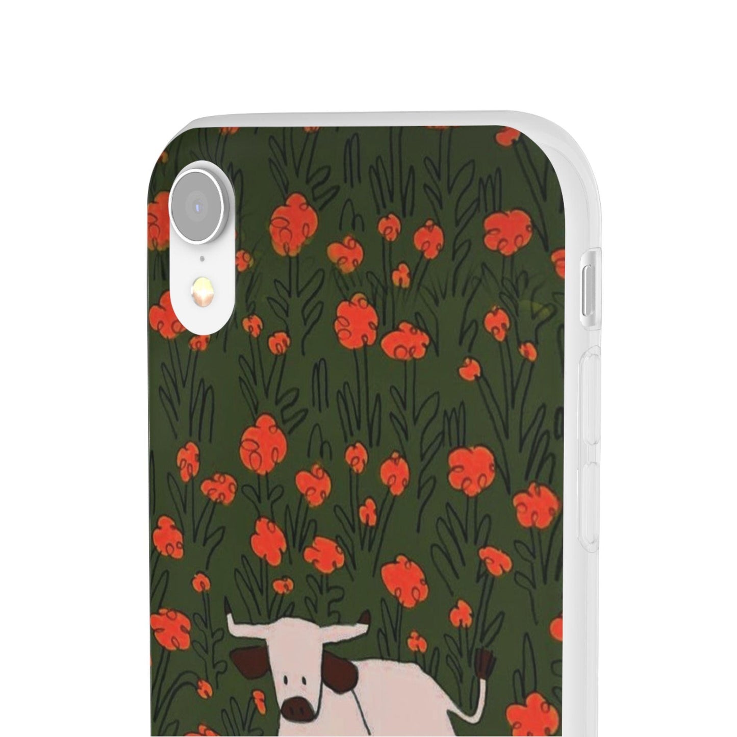 Cow in Flower Field - Flexi iPhone Cases - SmartHomeGoodies