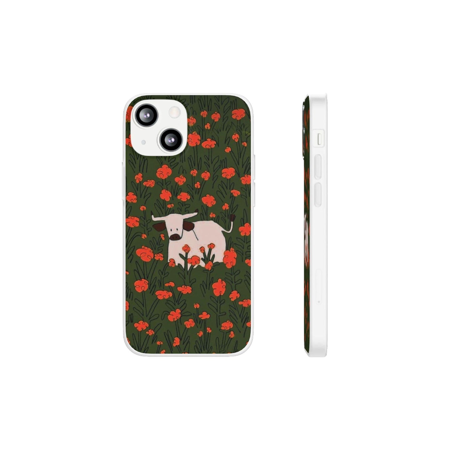 Cow in Flower Field - Flexi iPhone Cases - SmartHomeGoodies