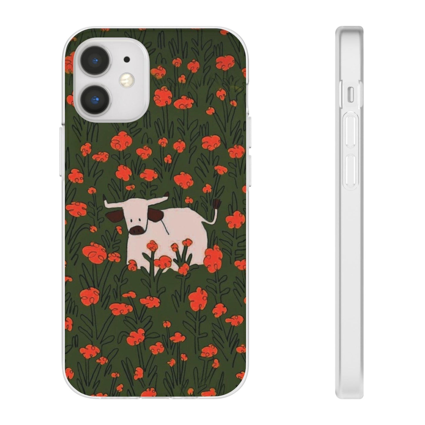 Cow in Flower Field - Flexi iPhone Cases - SmartHomeGoodies