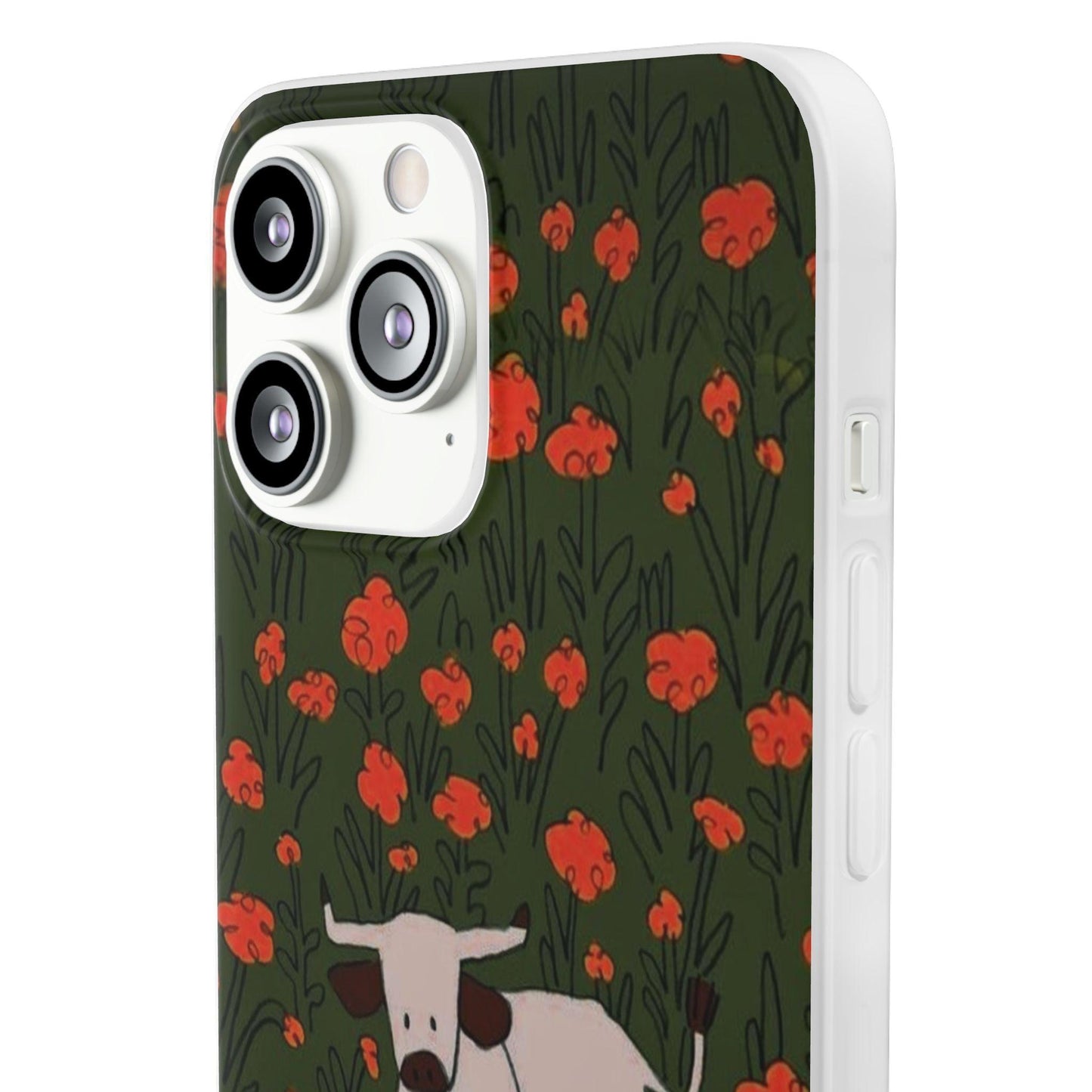 Cow in Flower Field - Flexi iPhone Cases - SmartHomeGoodies