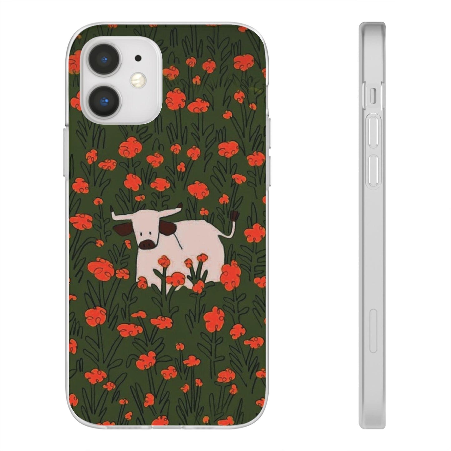 Cow in Flower Field - Flexi iPhone Cases - SmartHomeGoodies