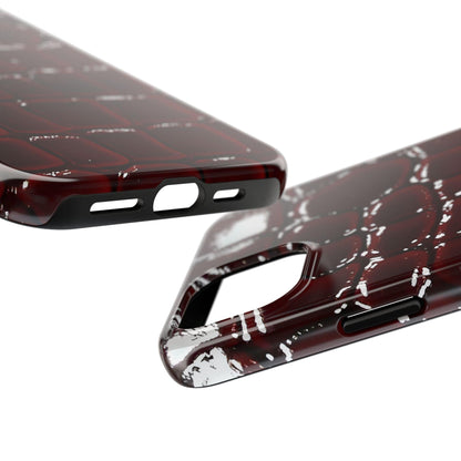 Croc Print Cherry Red Tough Phone Case – Luxe Protection with Bold Style - SmartHomeGoodies