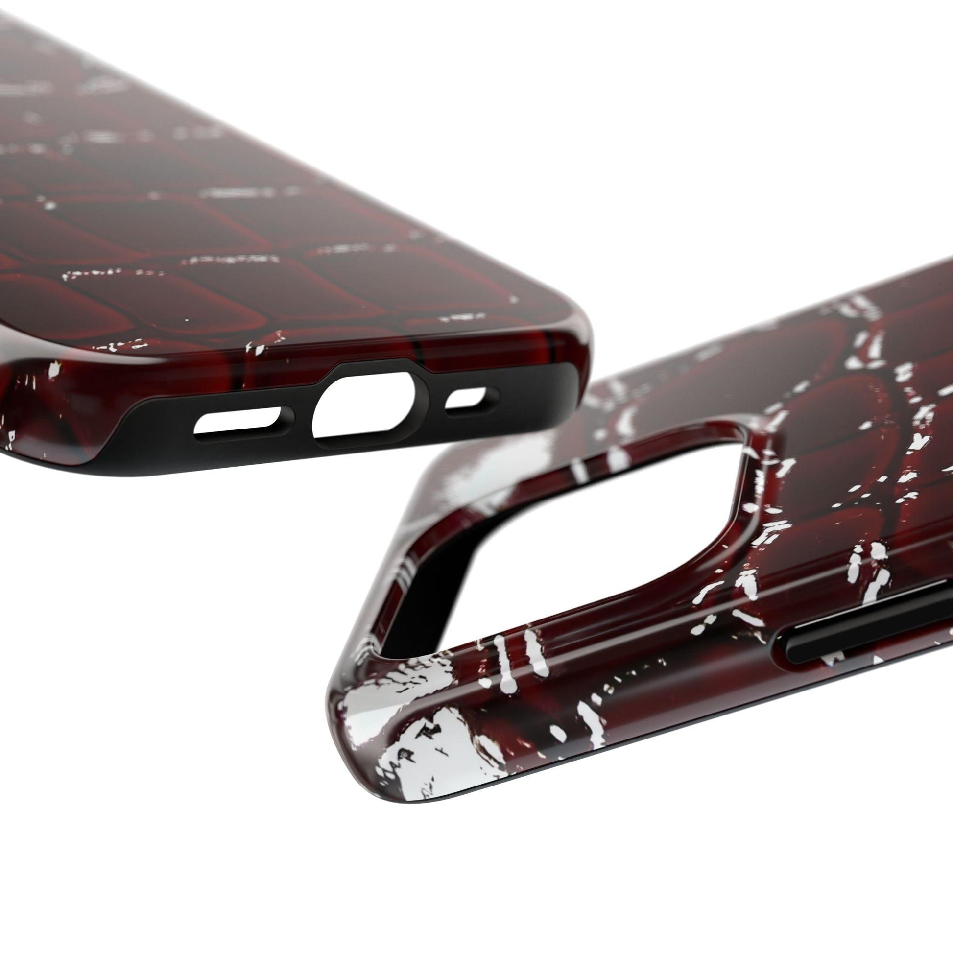 Croc Print Cherry Red Tough Phone Case – Luxe Protection with Bold Style - SmartHomeGoodies