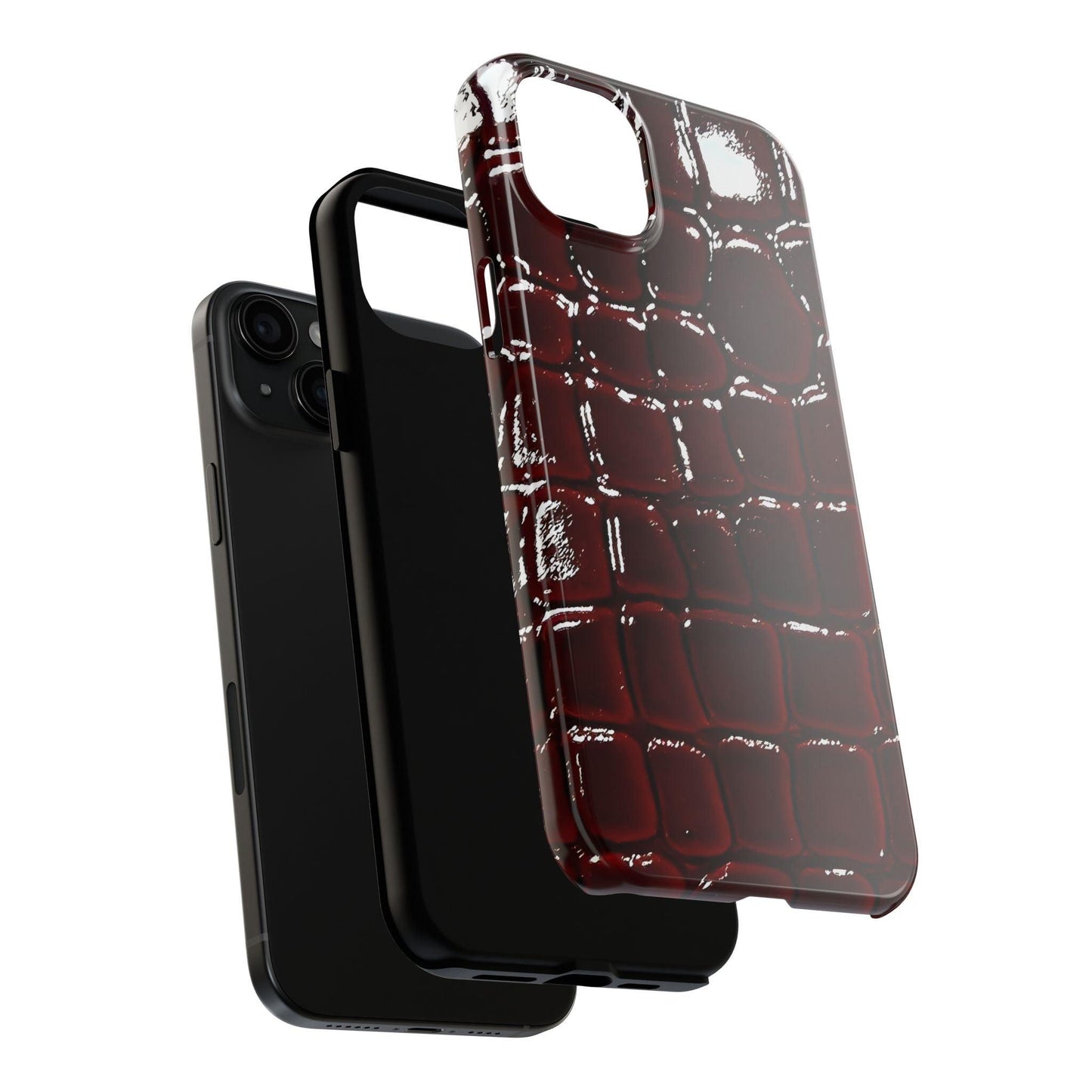 Croc Print Cherry Red Tough Phone Case – Luxe Protection with Bold Style - SmartHomeGoodies