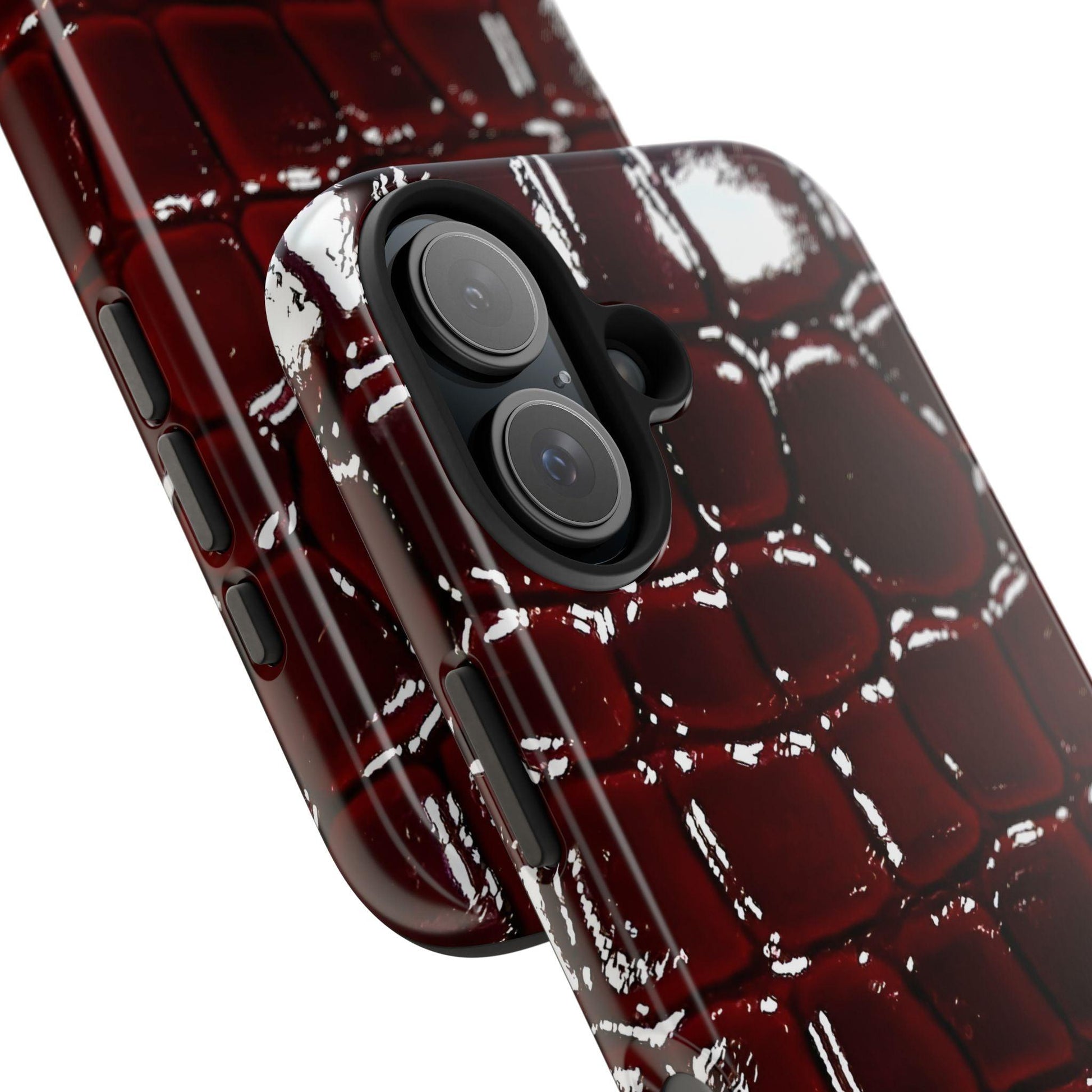 Croc Print Cherry Red Tough Phone Case – Luxe Protection with Bold Style - SmartHomeGoodies
