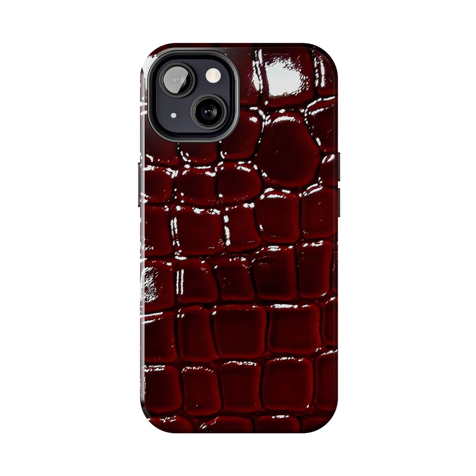 Croc Print Cherry Red Tough Phone Case – Luxe Protection with Bold Style - SmartHomeGoodies