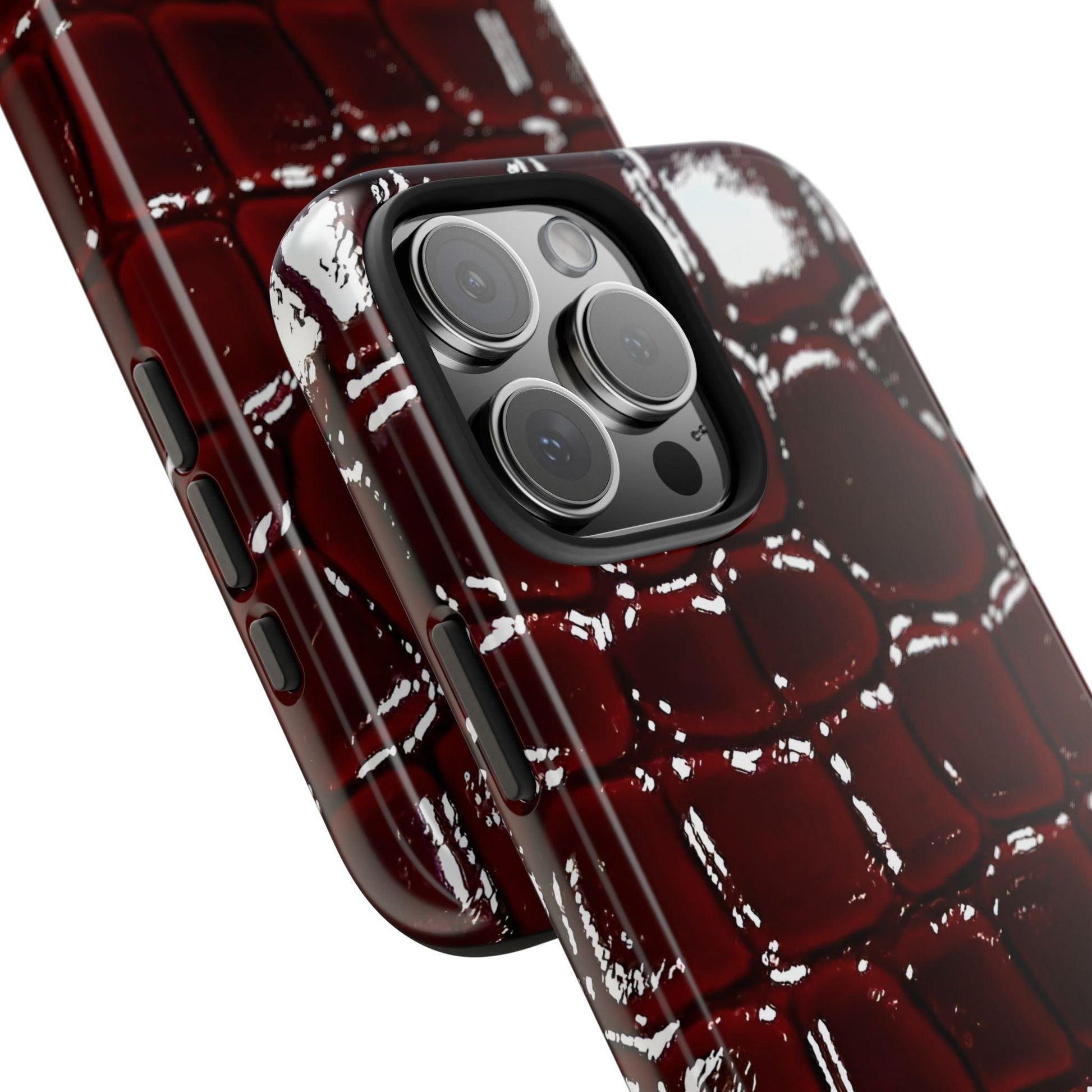 Croc Print Cherry Red Tough Phone Case – Luxe Protection with Bold Style - SmartHomeGoodies