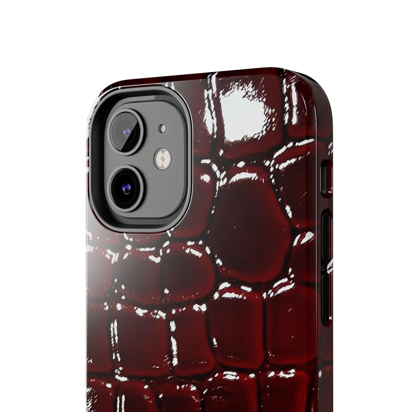 Croc Print Cherry Red Tough Phone Case – Luxe Protection with Bold Style - SmartHomeGoodies